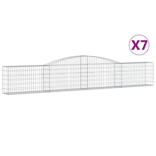 VidaXL Schanskorven 7 st gewelfd 400x30x60 80 cm ijzer