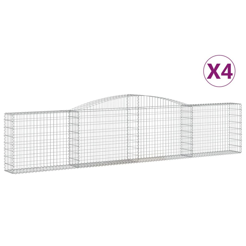 Afbeelding laden in galerijviewer, VidaXL Schanskorven 4 st gewelfd 400x30x80 100 cm ijzer
