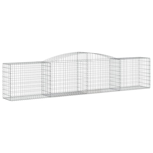 VidaXL Schanskorven 2 st gewelfd 400x50x80 100 cm gegalvaniseerd ijzer