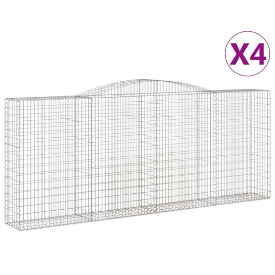 VidaXL Schanskorven 4 st gewelfd 400x50x160 180 cm ijzer