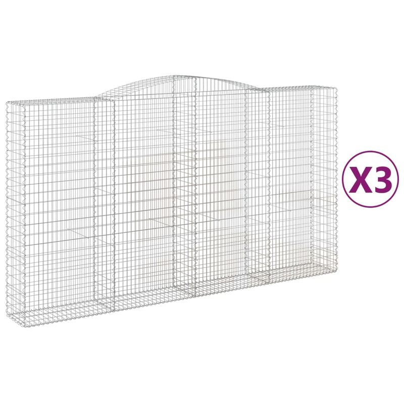 Afbeelding laden in galerijviewer, VidaXL Schanskorven 3 st gewelfd 400x50x220 240 cm ijzer
