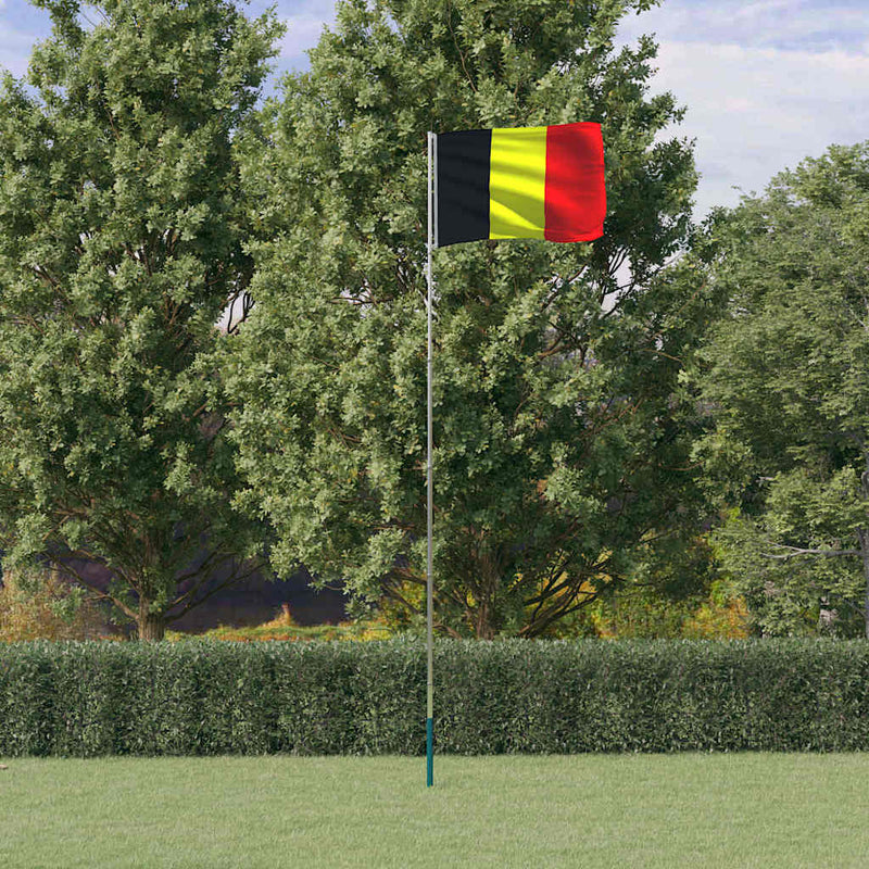 Afbeelding laden in galerijviewer, Vidaxl vlag met vlaggenmast belgië 5,5 m aluminium
