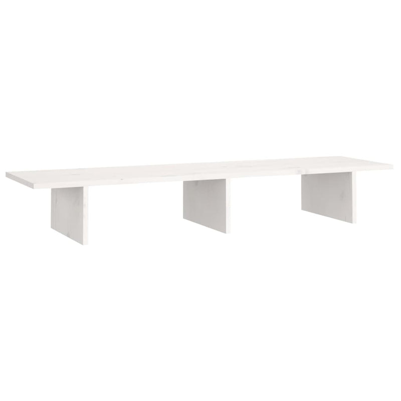 Afbeelding laden in galerijviewer, Vidaxl monitorstandaard 100x27x15 cm massief grenenhout wit
