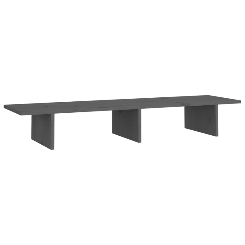 Afbeelding laden in galerijviewer, Vidaxl monitorstandaard 100x27x15 cm massief grenenhout grijs
