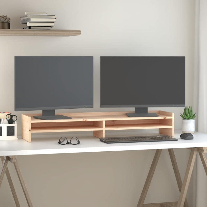 Afbeelding laden in galerijviewer, Vidaxl monitorstandaard 100x24x16 cm massief grenenhout
