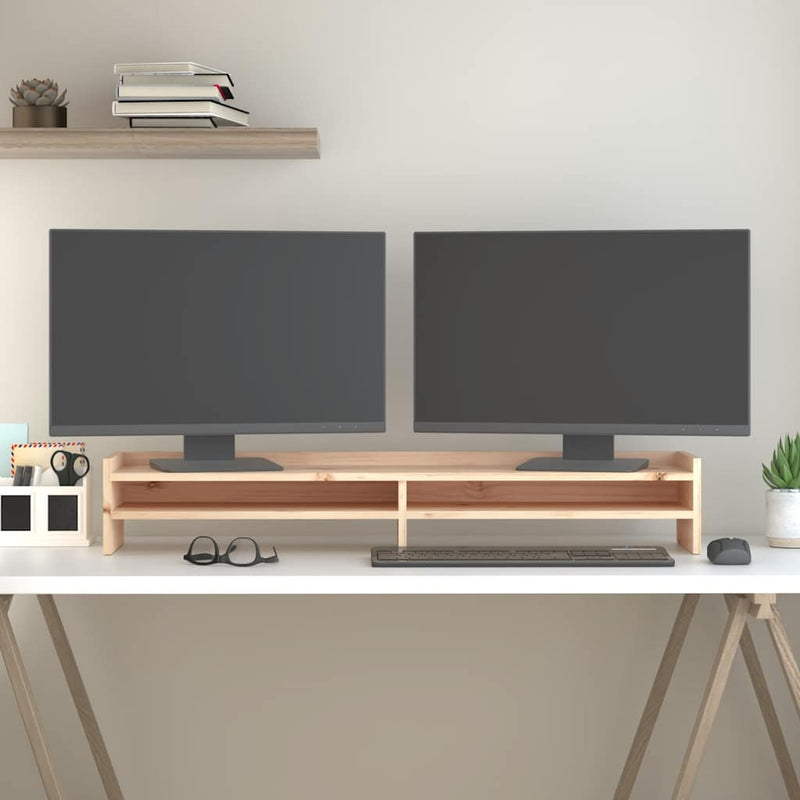 Afbeelding laden in galerijviewer, Vidaxl monitorstandaard 100x24x16 cm massief grenenhout
