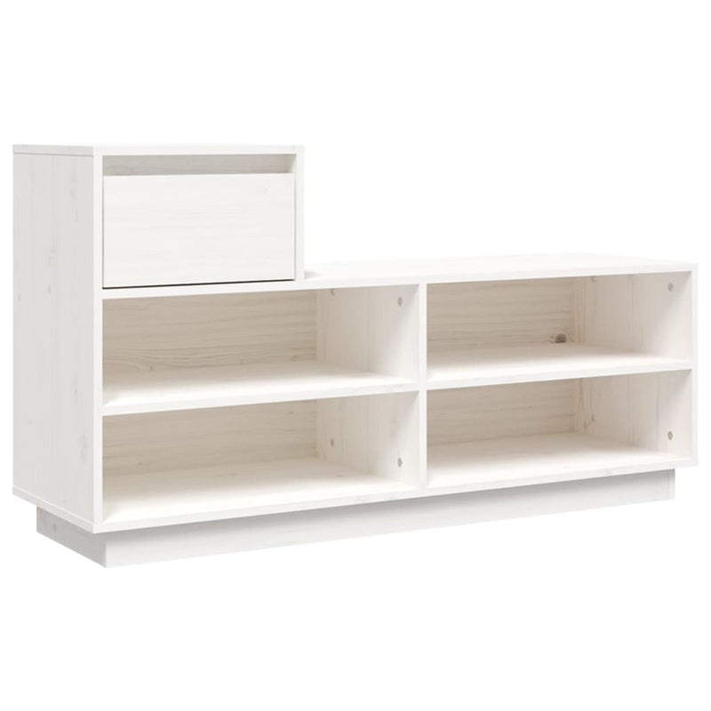 Afbeelding laden in galerijviewer, Vidaxl schoenenkast 110x34x61 cm massief grenenhout wit
