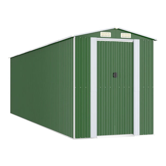VidaXL Tuinschuur 192x689x223 cm gegalvaniseerd staal groen