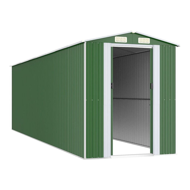 Afbeelding laden in galerijviewer, VidaXL Tuinschuur 192x689x223 cm gegalvaniseerd staal groen
