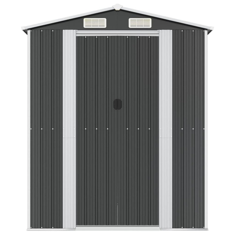 Afbeelding laden in galerijviewer, VidaXL Tuinschuur 192x357x223 cm gegalvaniseerd staal antracietkleurig
