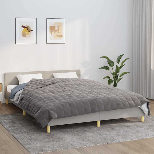 Vidaxl verzwaringsdeken 200x225 cm 9 kg stof grijs