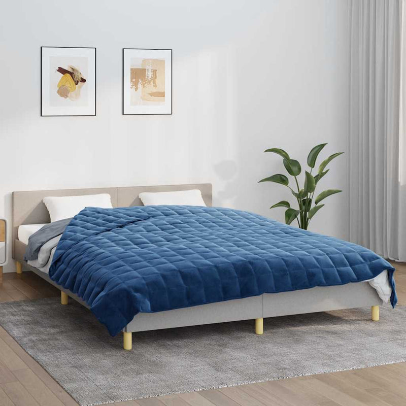 Afbeelding laden in galerijviewer, Vidaxl verzwaringsdeken 200x200 cm 9 kg stof blauw
