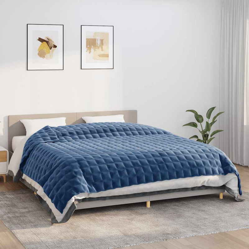 Afbeelding laden in galerijviewer, Vidaxl verzwaringsdeken 220x260 cm 11 kg stof blauw
