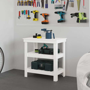 Vidaxl werkbank 78,5x50x80 cm massief grenenhout wit