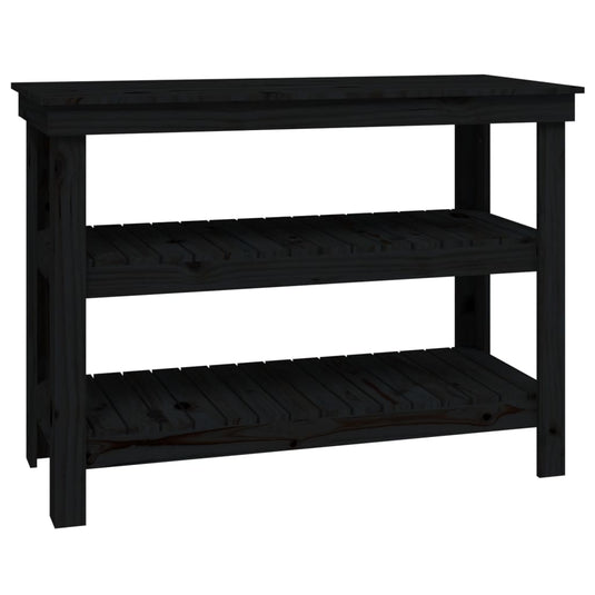 Vidaxl werkbank 110,5x50x80 cm massief grenenhout zwart