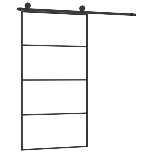 VidaXL Schuifdeur met beslag 102,5x205 cm ESG-glas en aluminium