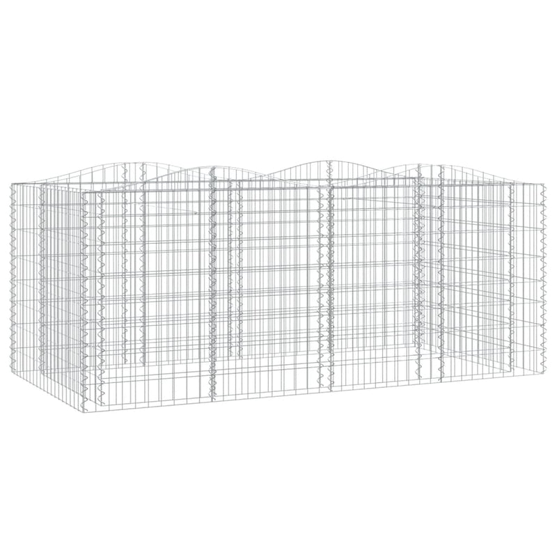 Afbeelding laden in galerijviewer, VidaXL Schanskorf gewelfd verhoogd 200x100x100 cm gegalvaniseerd ijzer
