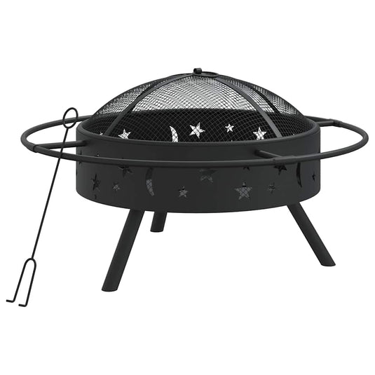 Vidaxl vuurplaats met pook xxl 70 cm staal