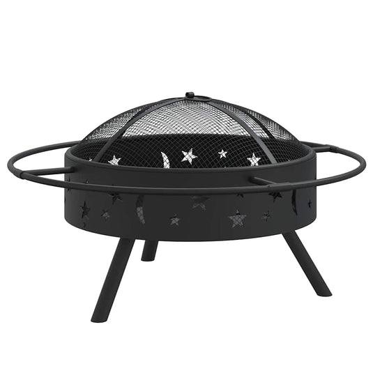 Vidaxl vuurplaats met pook xxl 70 cm staal