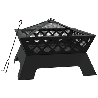 Vidaxl vuurplaats met pook xxl 50 cm staal