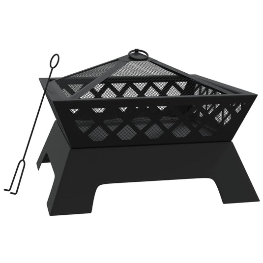 Vidaxl vuurplaats met pook xxl 50 cm staal
