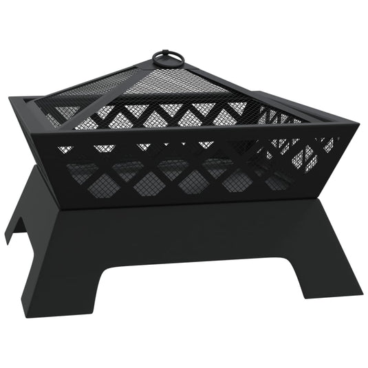 Vidaxl vuurplaats met pook xxl 50 cm staal