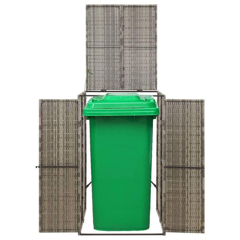 Afbeelding laden in galerijviewer, Vidaxl containerberging enkel 70x80x117 cm poly rattan grijs
