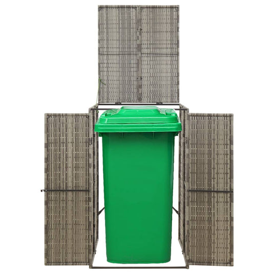 Vidaxl containerberging enkel 70x80x117 cm poly rattan grijs