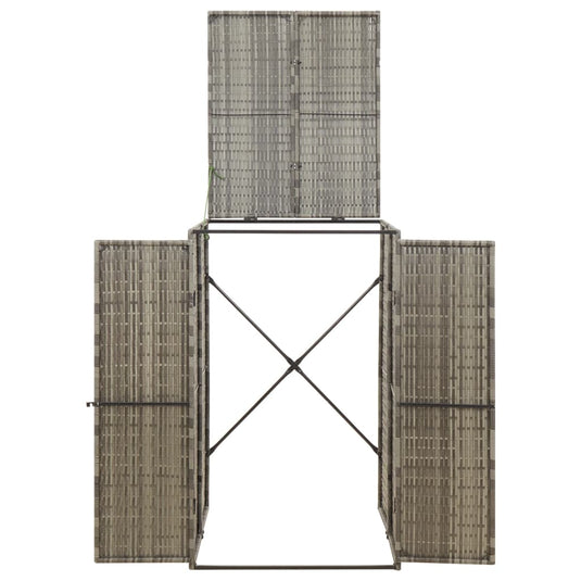 Vidaxl containerberging enkel 70x80x117 cm poly rattan grijs