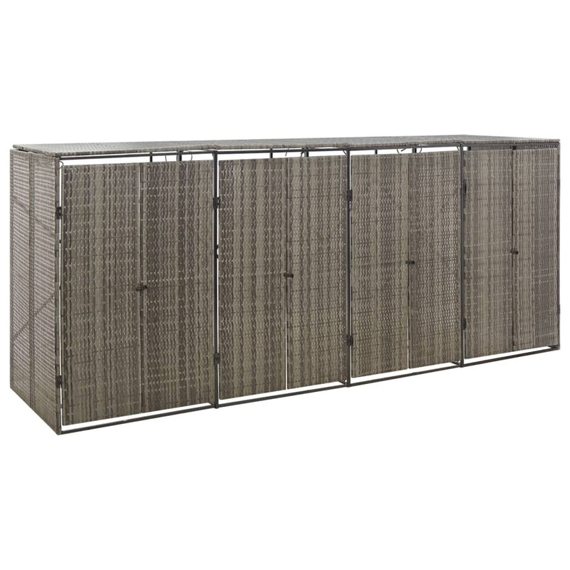 Afbeelding laden in galerijviewer, VidaXL Containerberging viervoudig 274x80x117 cm poly rattan grijs
