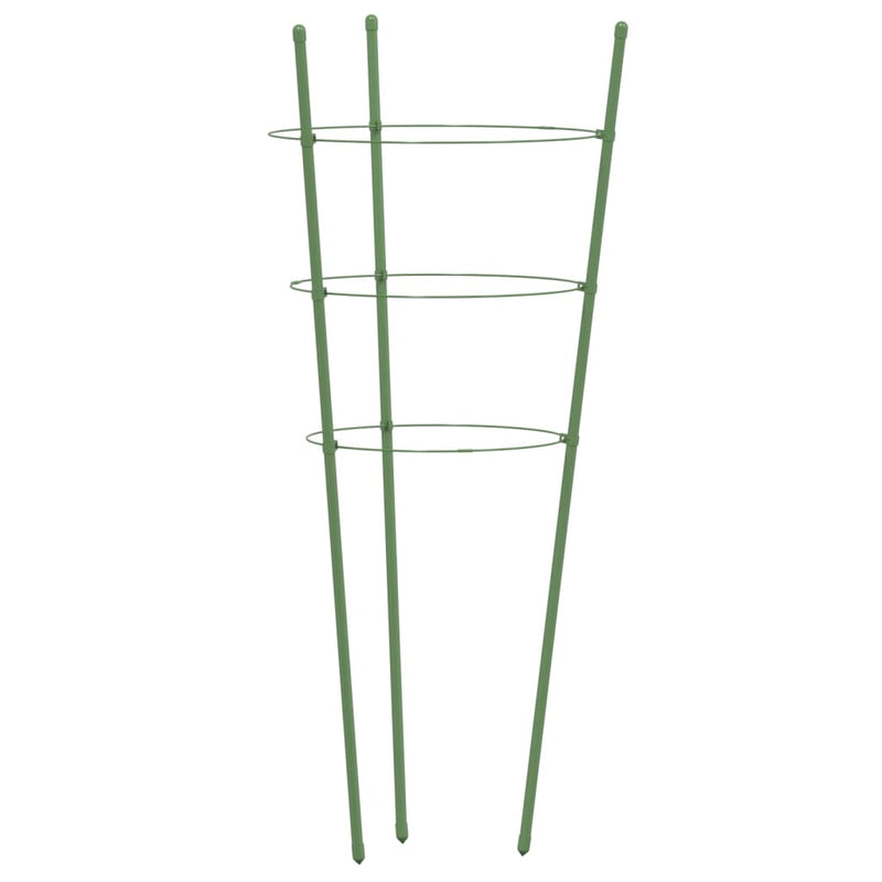 Afbeelding laden in galerijviewer, Vidaxl plantensteunen 5 st met 3 ringen 60 cm staal groen
