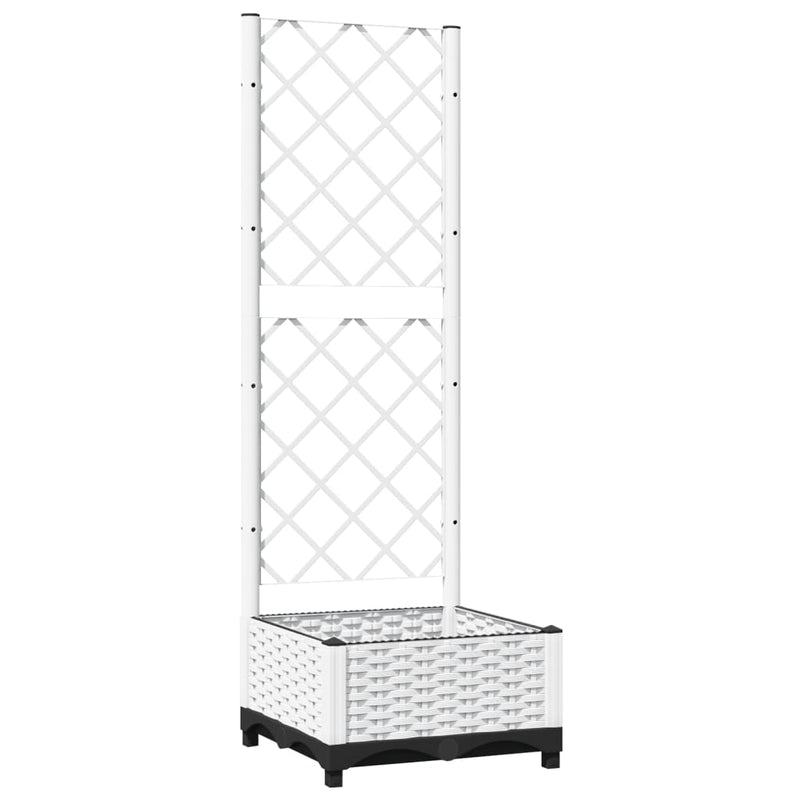 Afbeelding laden in galerijviewer, Vidaxl plantenbak met latwerk 40x40x121,5 cm polypropeen
