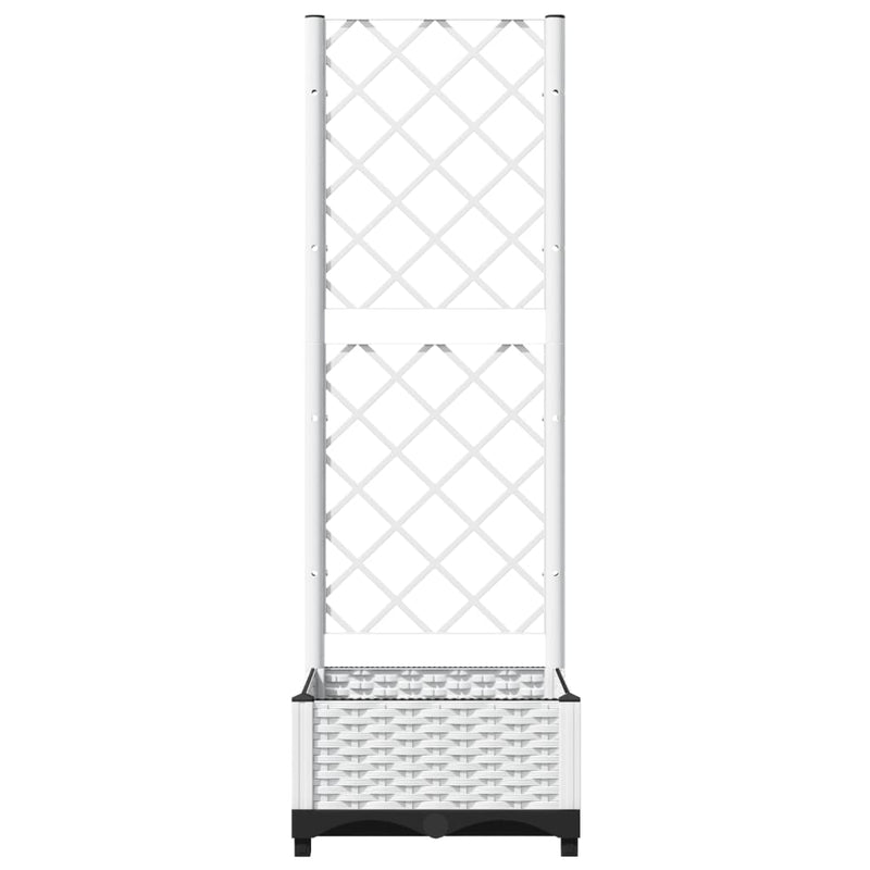 Afbeelding laden in galerijviewer, Vidaxl plantenbak met latwerk 40x40x121,5 cm polypropeen
