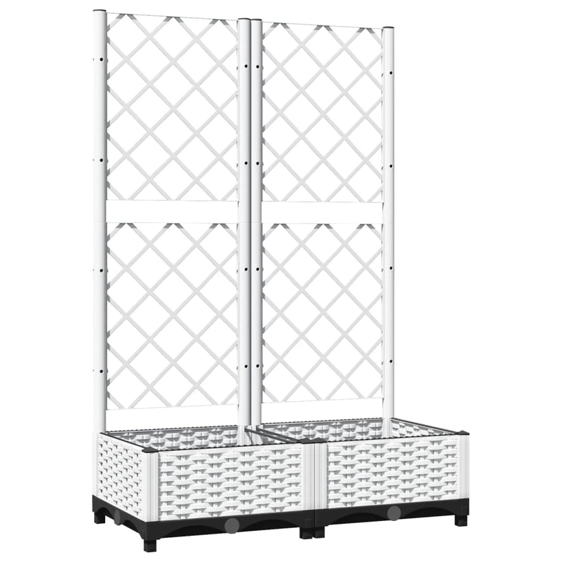 Afbeelding laden in galerijviewer, Vidaxl plantenbak met latwerk 80x40x121,5 cm polypropeen
