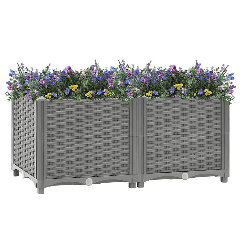 Afbeelding laden in galerijviewer, Vidaxl plantenbak verhoogd 80x40x38 cm polypropeen
