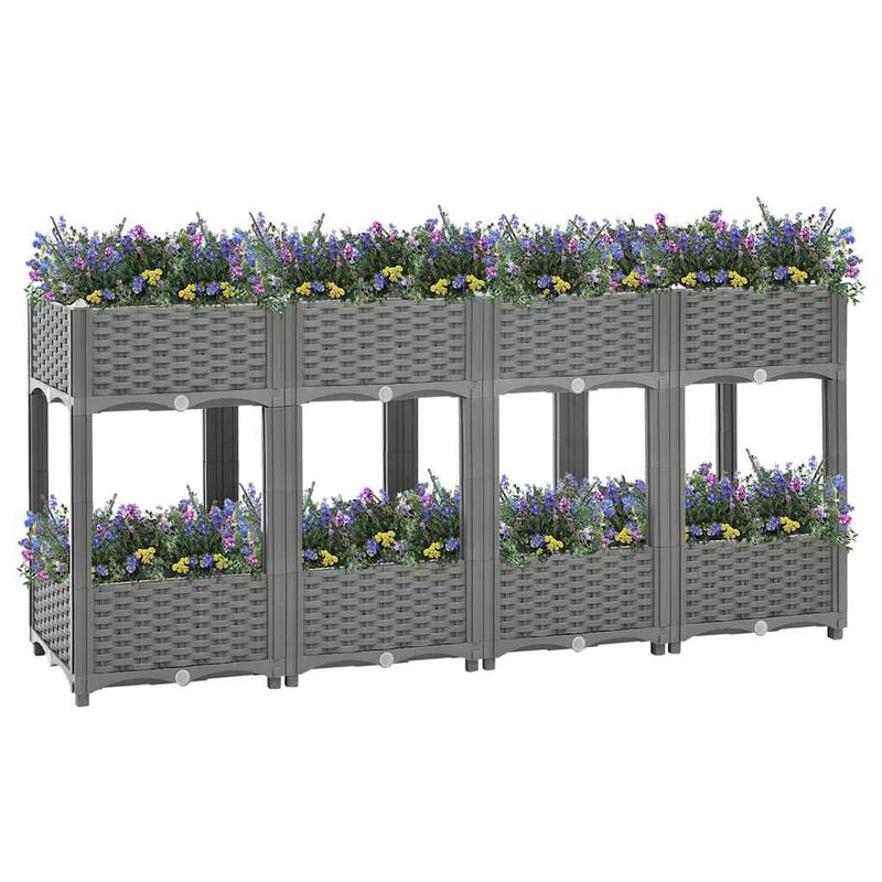 Afbeelding laden in galerijviewer, Vidaxl plantenbak verhoogd 160x40x71 cm polypropeen
