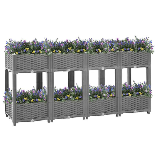 Vidaxl plantenbak verhoogd 160x40x71 cm polypropeen