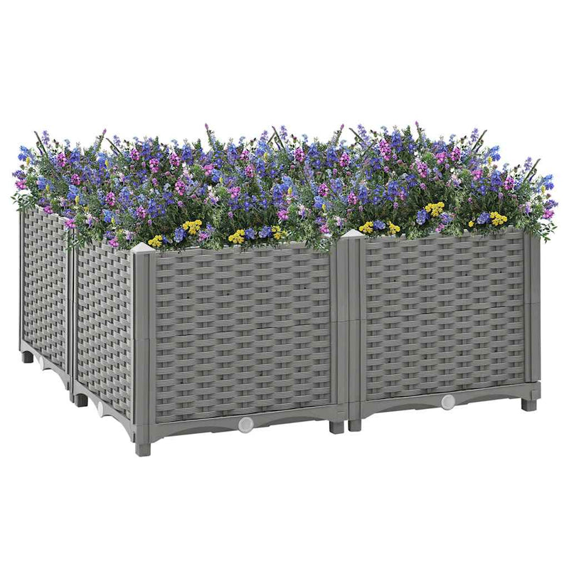 Afbeelding laden in galerijviewer, Vidaxl plantenbak verhoogd 80x80x38 cm polypropyleen
