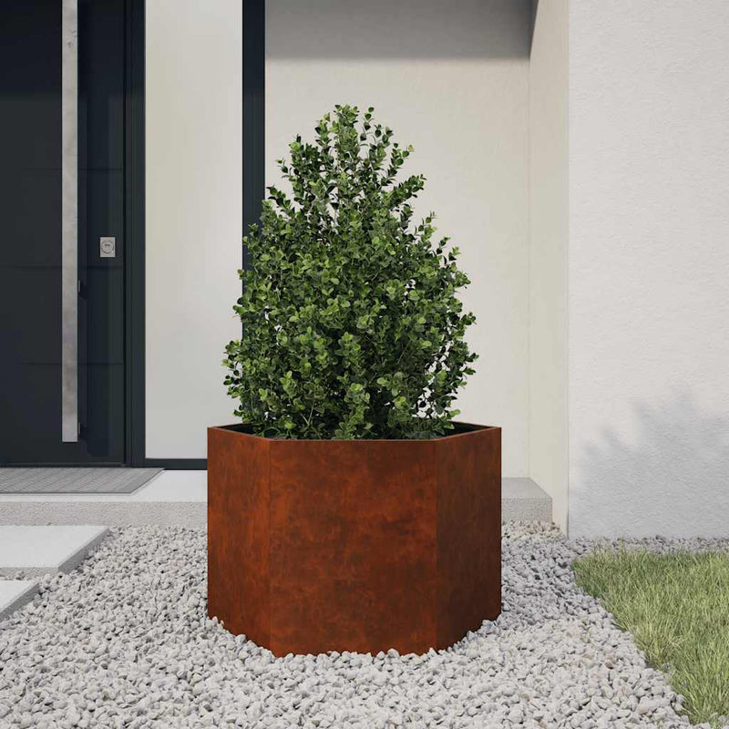 Afbeelding laden in galerijviewer, Vidaxl plantenbak roestig 60x60x45 cm cortenstaal
