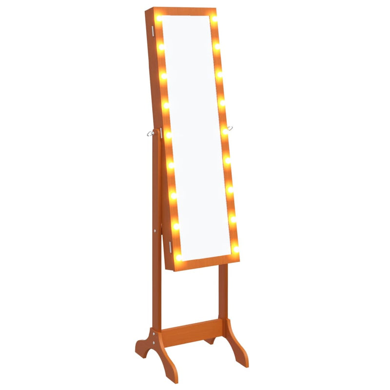 Afbeelding laden in galerijviewer, Vidaxl spiegel vrijstaand met led's 34x37x146 cm
