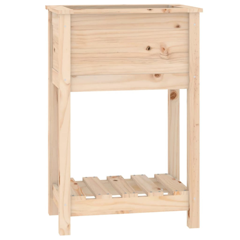 Afbeelding laden in galerijviewer, Vidaxl plantenbak met schap 54x34,5x81 cm massief grenenhout
