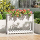 Vidaxl plantenbak met schap 111,5x34,5x81 cm massief grenenhout wit