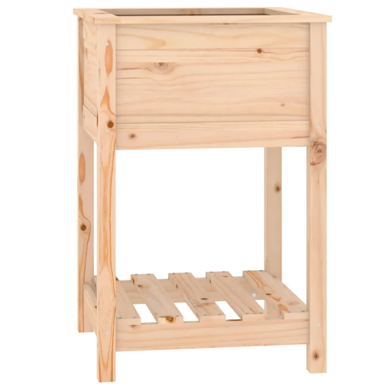 Afbeelding laden in galerijviewer, Vidaxl plantenbak met schap 54x54x81 cm massief grenenhout
