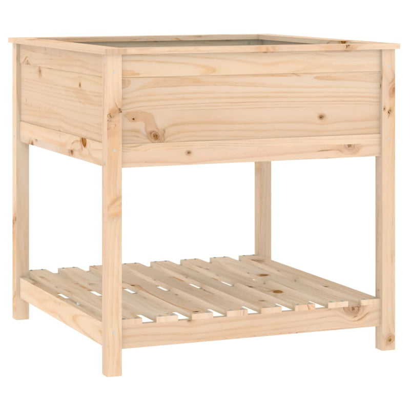 Afbeelding laden in galerijviewer, Vidaxl plantenbak met schap 82,5x82,5x81 cm massief grenenhout
