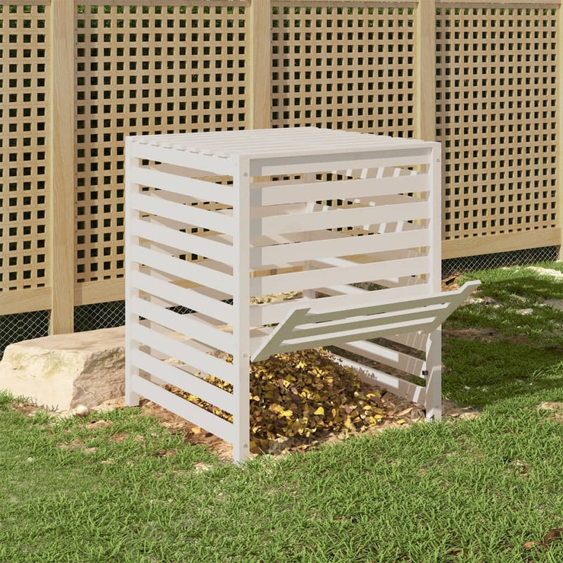Afbeelding laden in galerijviewer, Vidaxl compostbak 82,5x82,5x99,5 cm massief grenenhout wit
