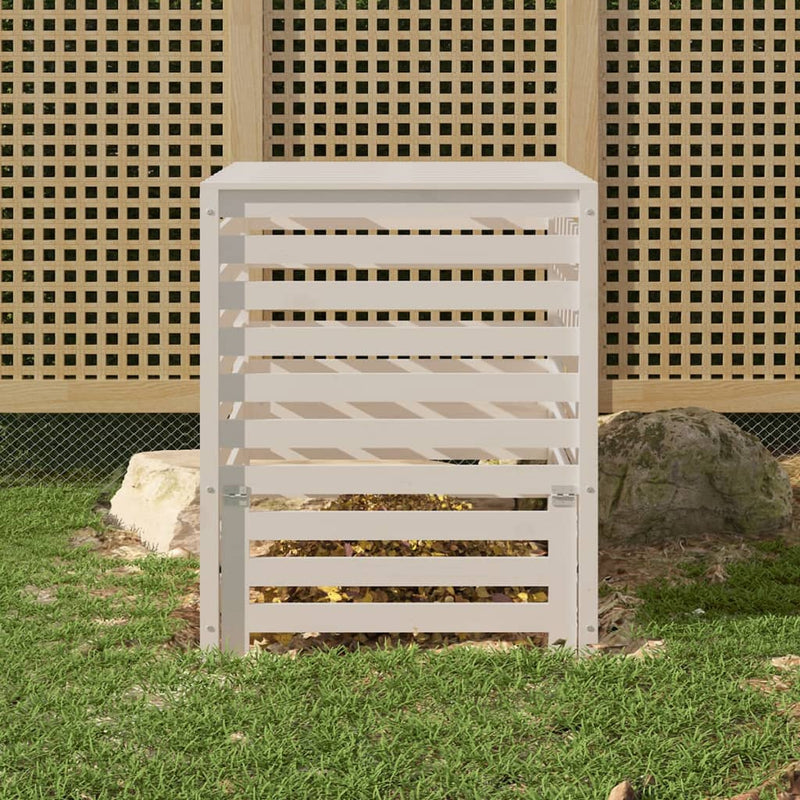 Afbeelding laden in galerijviewer, Vidaxl compostbak 82,5x82,5x99,5 cm massief grenenhout wit
