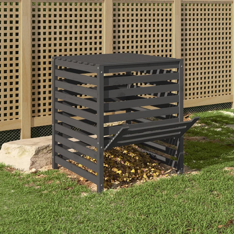 Afbeelding laden in galerijviewer, Vidaxl compostbak 82,5x82,5x99,5 cm massief grenenhout grijs

