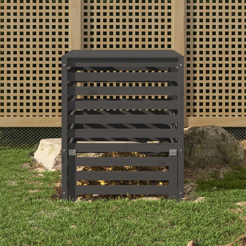Afbeelding laden in galerijviewer, Vidaxl compostbak 82,5x82,5x99,5 cm massief grenenhout grijs
