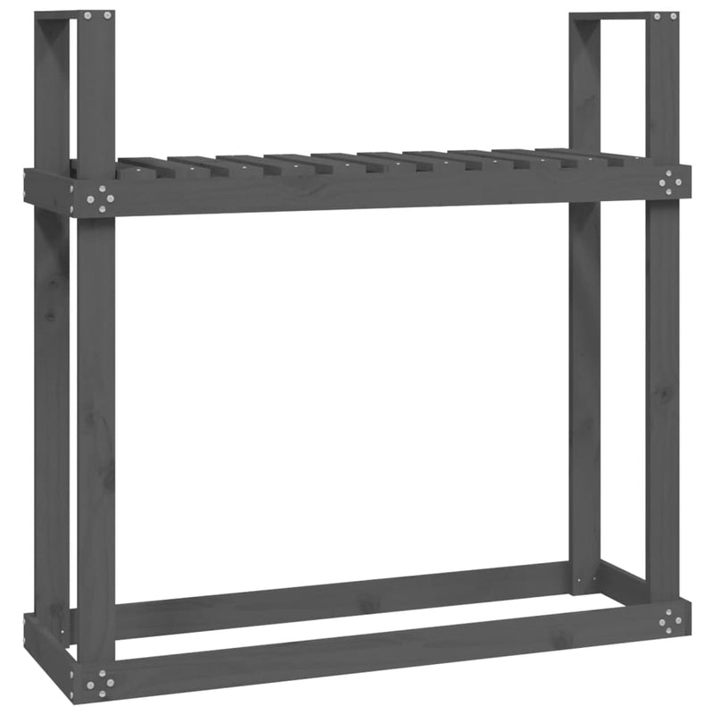 Afbeelding laden in galerijviewer, Vidaxl haardhoutrek 110x35x108,5 cm massief grenenhout grijs
