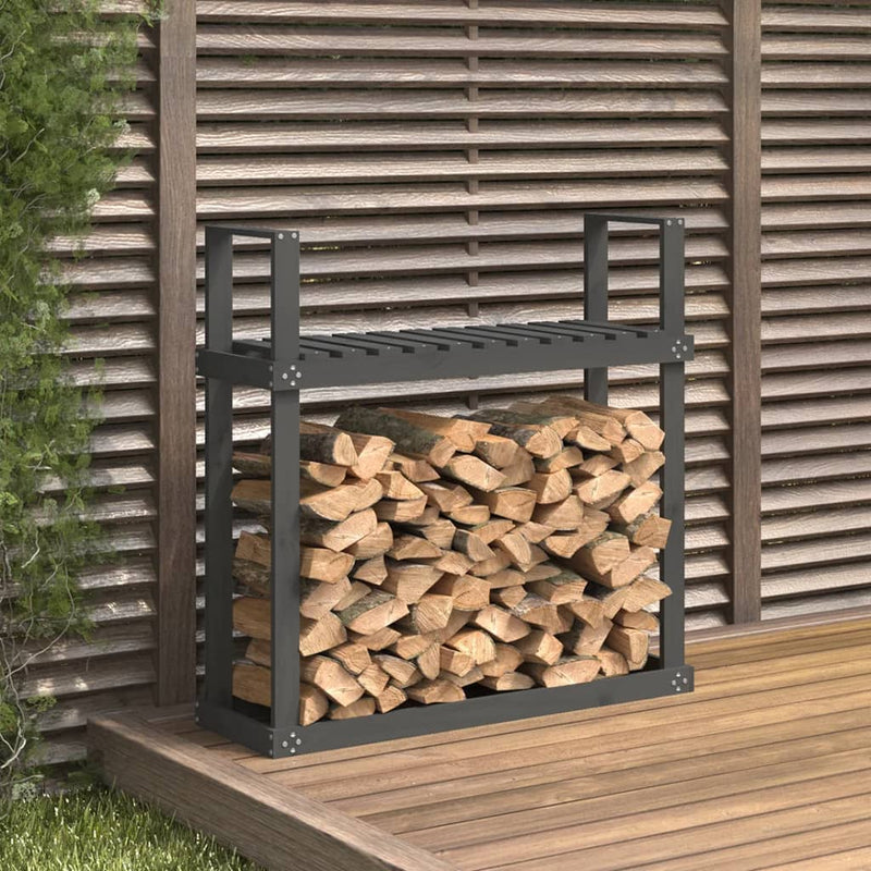 Afbeelding laden in galerijviewer, Vidaxl haardhoutrek 110x35x108,5 cm massief grenenhout grijs
